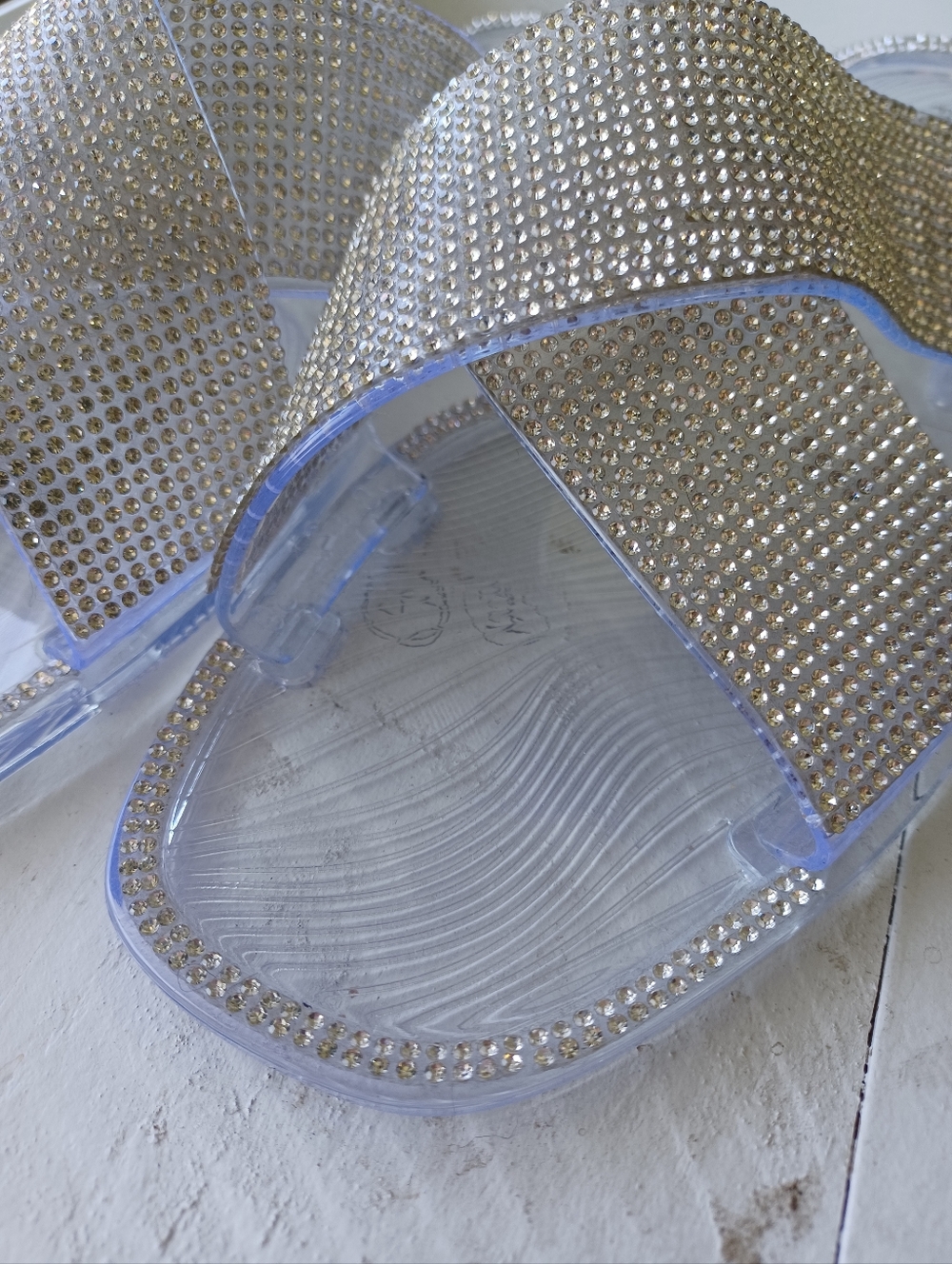 Silver Rhinestone Slide Sandals - Forever 21 - Picture 7 of 8